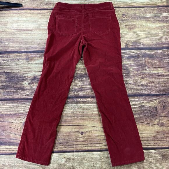 Sonoma Life+StyleWomens 10 Corduroy Pants Red Straight Leg Modern Fit - Picture 3 of 10